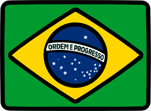 brazil flag.
In-Game asset.  2d.  High contrast.  No shadows