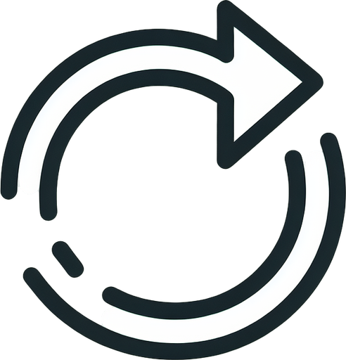 thin white counterclockwise rotating arrow