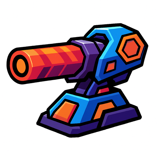 space shooter cannon.
In-Game asset.  2d.  High contrast.  No shadows