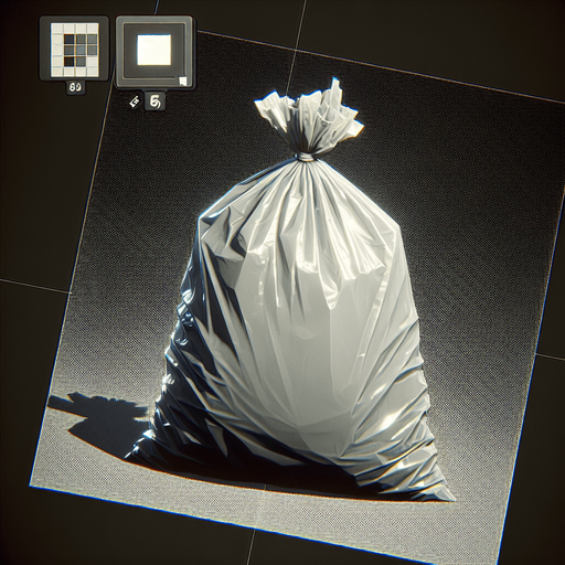 Plastic bag.
Single Game Texture.  In-Game asset.  2d.  Blank background.  High contrast.  No shadows