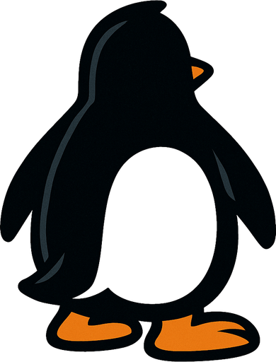 penguenin arkası dönük olsun.
In-Game asset.  2d.  High contrast.  No shadows