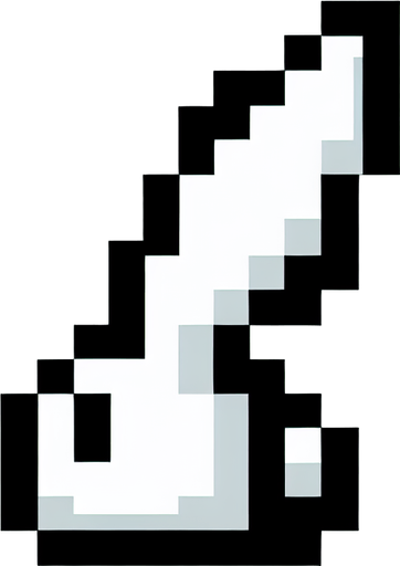 A minimalist simple pixel art rabbit ear. White floppy ear, no rabbit, disconnect rabbit ear asset.
Single Game Texture. In-Game asset. 2d. Blank background. High contrast. No shadows.