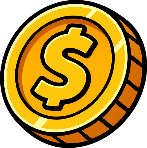 Coin.
In-Game asset.  2d.  High contrast.  No shadows