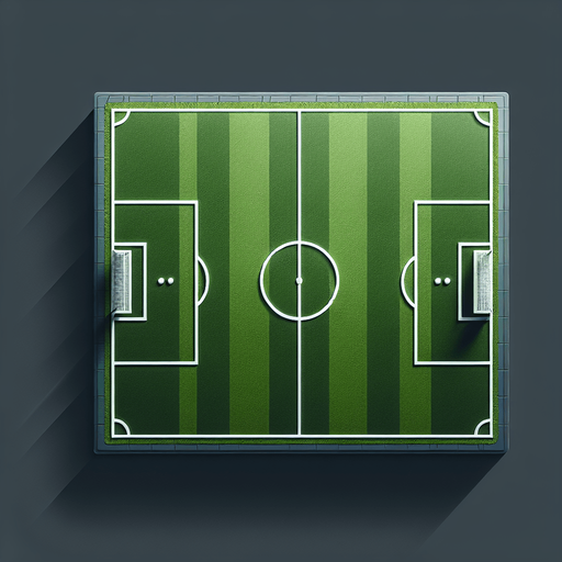 soccer field from the top.
Single Game Texture. In-Game asset. 2d. Blank background. High contrast. No shadows.