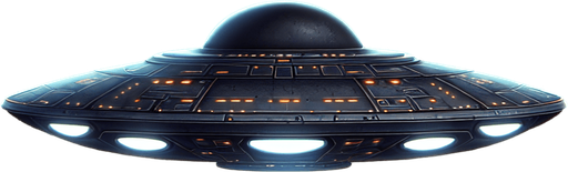 An Ufo.
Single Game Texture. In-Game asset. 2d. Blank background. High contrast. No shadows.