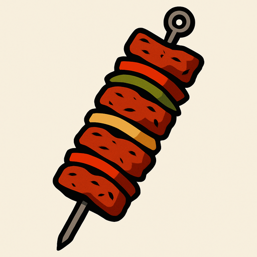 kebab.
In-Game asset.  2d.  High contrast.  No shadows