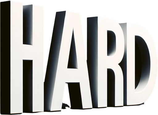 Hard text.
A text that says Hard