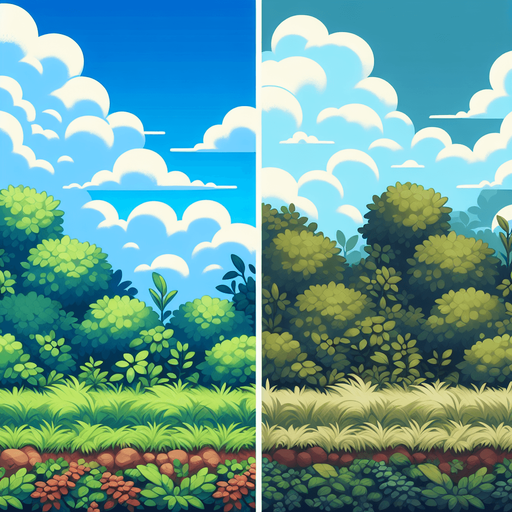 задний фон. небо голубое внизу картинки кусты.
Single Game Texture. In-Game asset. 2d. Blank background. High contrast. No shadows.