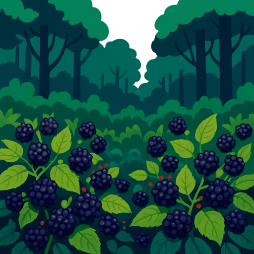 böğürtlen ormanı.
In-Game asset.  2d.  High contrast.  No shadows