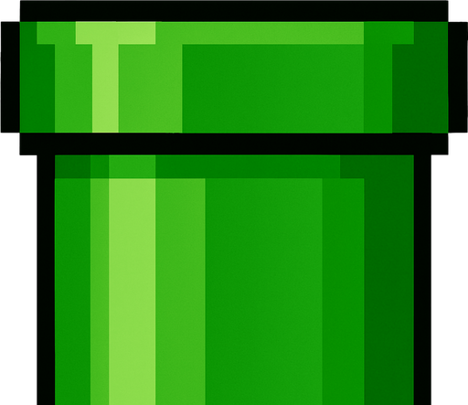 a long mario pipeTop. pixel PIPE TOP
In-Game asset.  2d.  High contrast.  No shadows