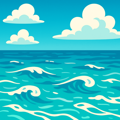 deniz arka plan.
In-Game asset.  2d.  High contrast.  No shadows