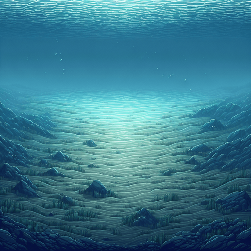 underwater view of empty lake.
Single Game Texture.  In-Game asset.  2d.  Blank background.  High contrast.  No shadows