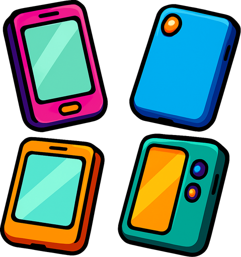 Pack of different phones.
In-Game asset.  High contrast.  No shadows. 3D