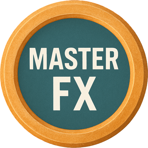 Add white text in this button: MASTER in top line, FX is is under line