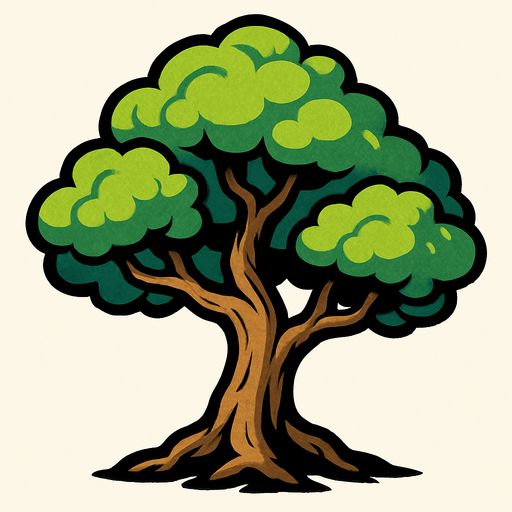 ağaç.
In-Game asset.  2d.  High contrast.  No shadows