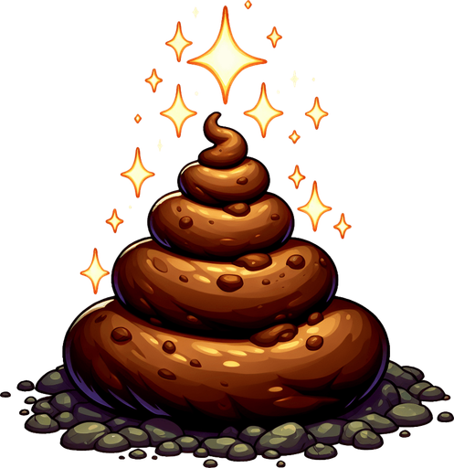 magic poop.
Single Game Texture. In-Game asset. 2d. Blank background. High contrast. No shadows.