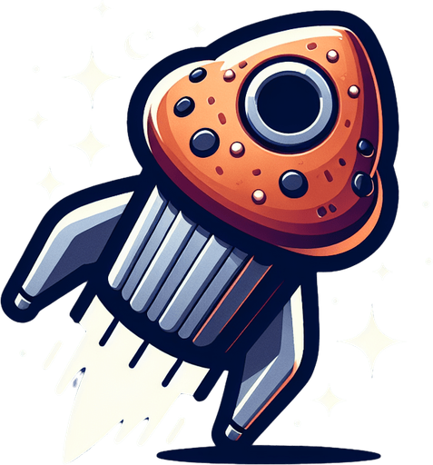 create a muffin with a rocket. muffin goes to the moon.
Single Game Texture. In-Game asset. 2d. Blank background. High contrast. No shadows.