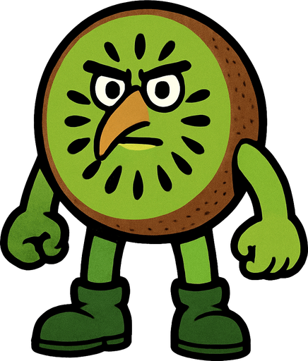 kiwi human.
In-Game asset.  2d.  High contrast.  No shadows