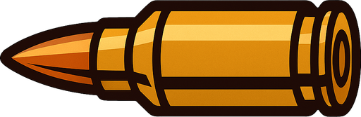 hafif makineli tüfek mermisi.
In-Game asset.  2d.  High contrast.  No shadows