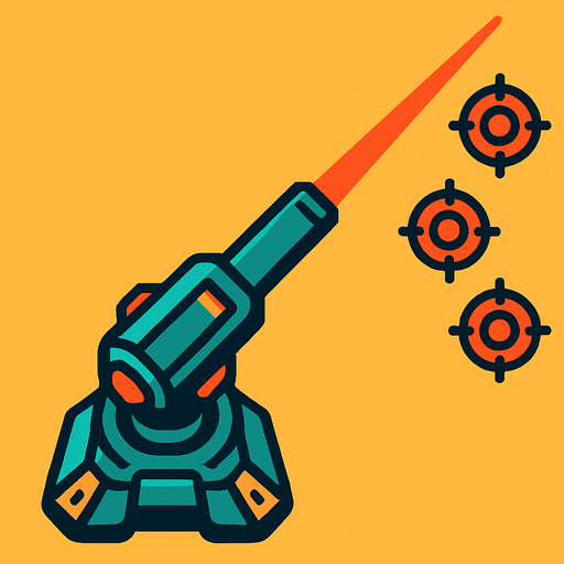 Imagine that a Big laser machine you see from upside. Stands from back to the forward. Tries to hit enemy's..
In-Game asset.  2d.  High contrast.  No shadows
