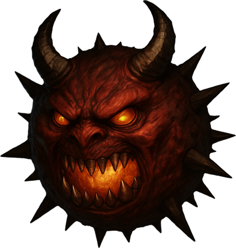 un demonio bola en 2d con un estilo semi realista.
In-Game asset