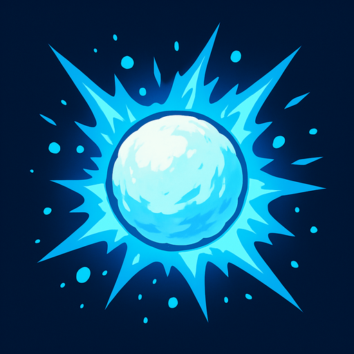snowball with effect.
In-Game asset.  2d.  High contrast.  No shadows