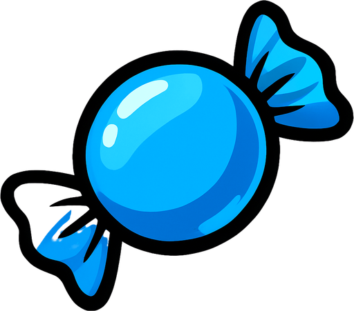 blue candy.
In-Game asset.  2d.  High contrast.  No shadows