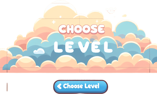 сделай надпись "выберите уровень", цвет должен быть нежный, небесный.
Single Game Texture. In-Game asset. 2d. Blank background. High contrast. No shadows.