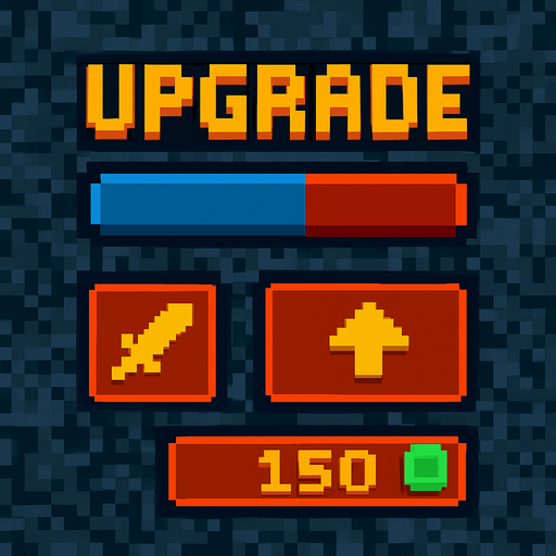 Upgrade system ui background like piksel.
In-Game asset.  2d.  High contrast.  No shadows