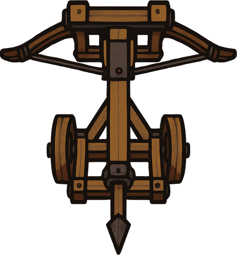 vertical top down balista medieval.
In-Game asset.  2d.  High contrast.  No shadows