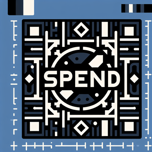 The word "Spend".
Single Game Texture. In-Game asset. 2d. Blank background. High contrast. No shadows.