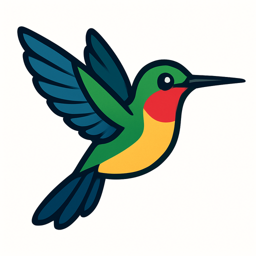 Humming bird. DON'T ADD A BACKGROUND PLEASE.
In-Game asset.  2d.  High contrast.  No shadows