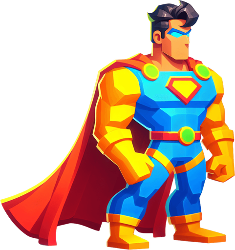 Superman.
Single Game Texture.  In-Game asset.  2d.  Blank background.  High contrast.  No shadows