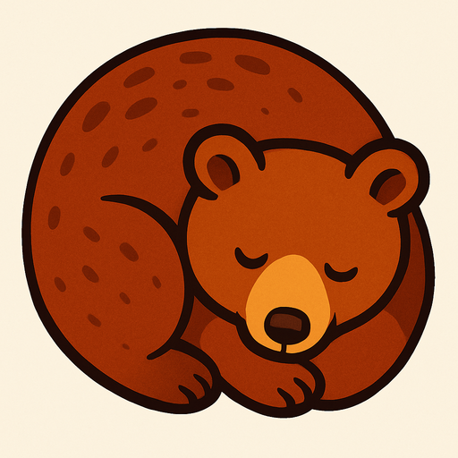 sleeping Bear top view.
In-Game asset.  2d.  High contrast.  No shadows