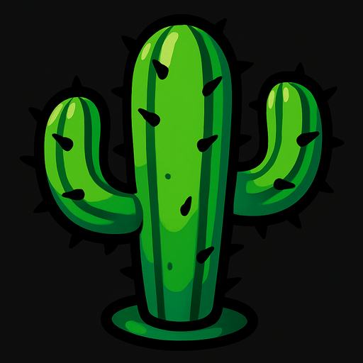 cactus.
In-Game asset.  2d.  High contrast.  No shadows