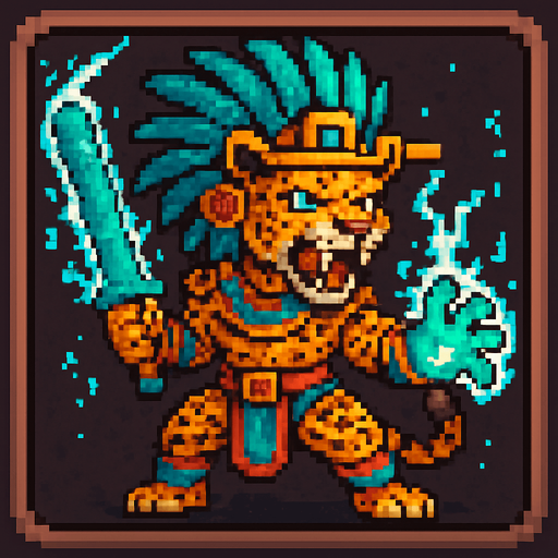 Creame un boton de este personaje extilo pixelar cuadrado