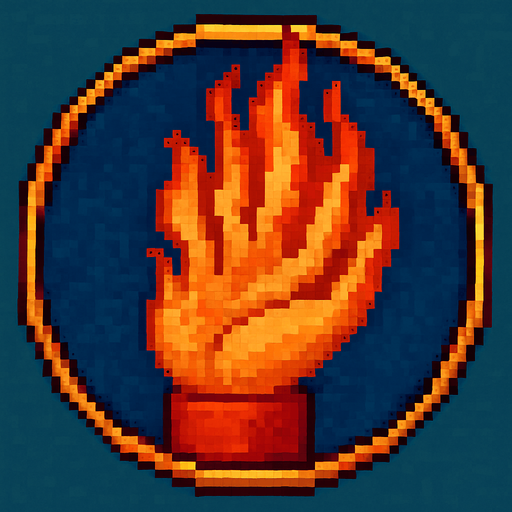 A hand with its fingers symbolizing fire