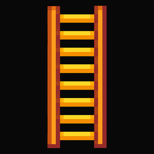 Escalera pixart.
In-Game asset.  2d.  High contrast.  No shadows