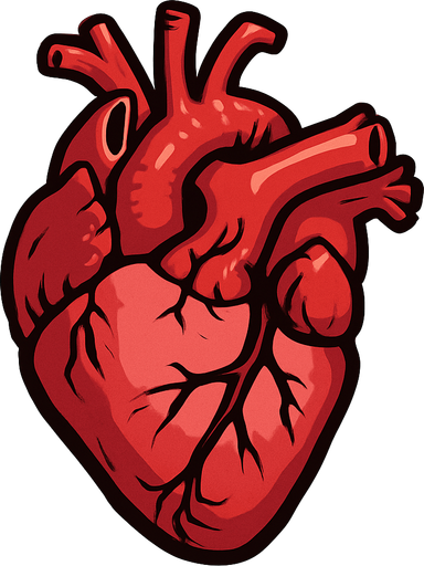 A real heart.
In-Game asset.  2d.  High contrast.  No shadows