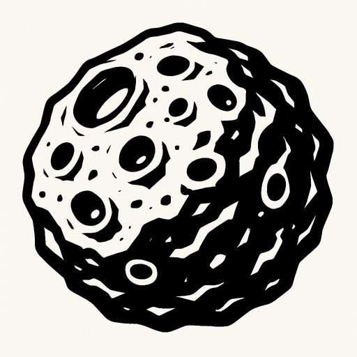 Asteroid.
In-Game asset.  2d.  High contrast.  No shadows