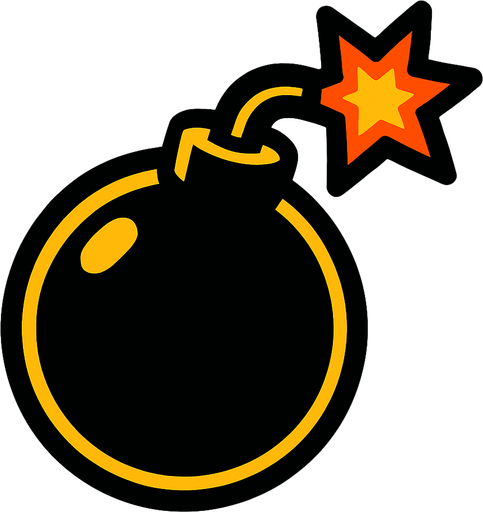 bomba.
In-Game asset.  2d.  High contrast.  No shadows