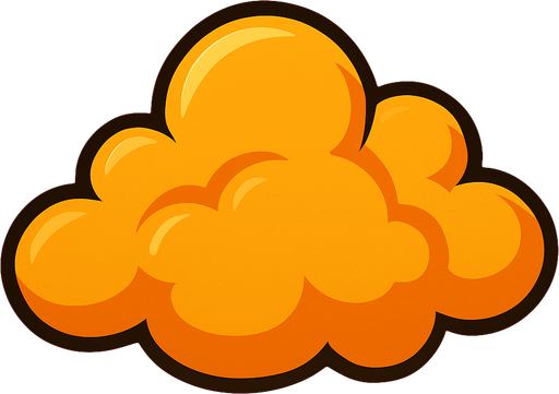 cloud orange.
In-Game asset.  2d.  High contrast.  No shadows
