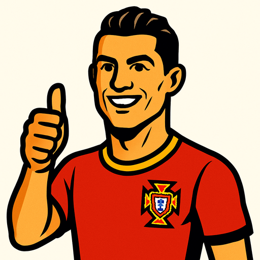 ronaldo s making thumbsup.
In-Game asset.  2d.  High contrast.  No shadows