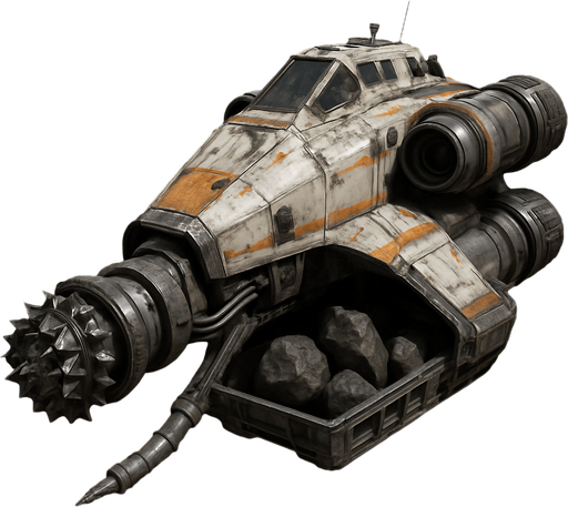 Maden toplayıcı uzay mekiği, Gerçekçi.
In-Game asset.  High contrast.  No shadows