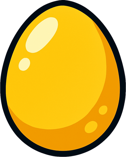 YELLOW EGG.
In-Game asset.  2d.  High contrast.  No shadows