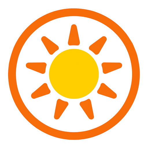 Sun button.
In-Game asset.  2d.  High contrast.  No shadows