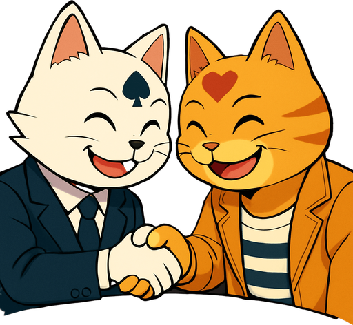 Show these same cats smiling and instead of clenched fists they’re grasping hands because they’re friends.