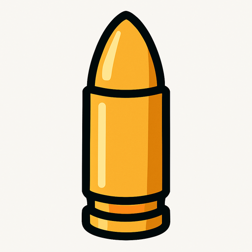 bullet.
In-Game asset.  2d.  High contrast.  No shadows