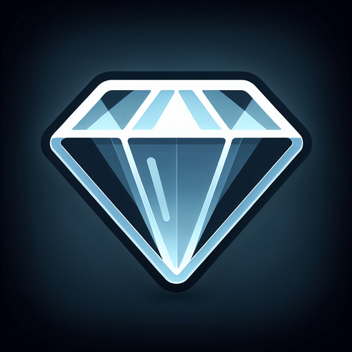 Diamond_icon.
Single Game Texture.  In-Game asset.  2d.  Blank background.  High contrast.  No shadows