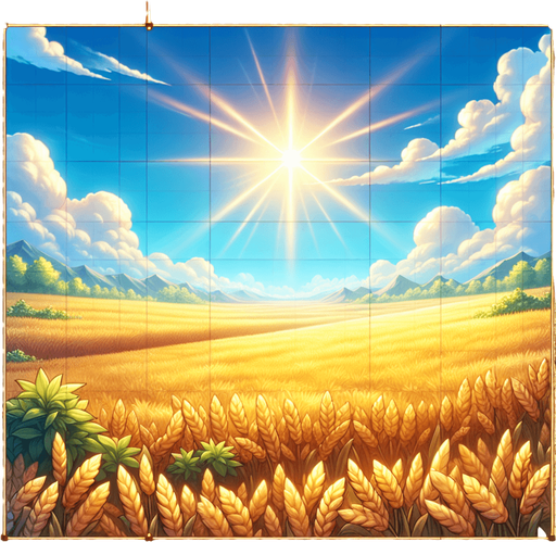 sunny fields
Single Game Texture. In-Game asset. 2d. Blank background. High contrast. No shadows. 100 x 100. Square